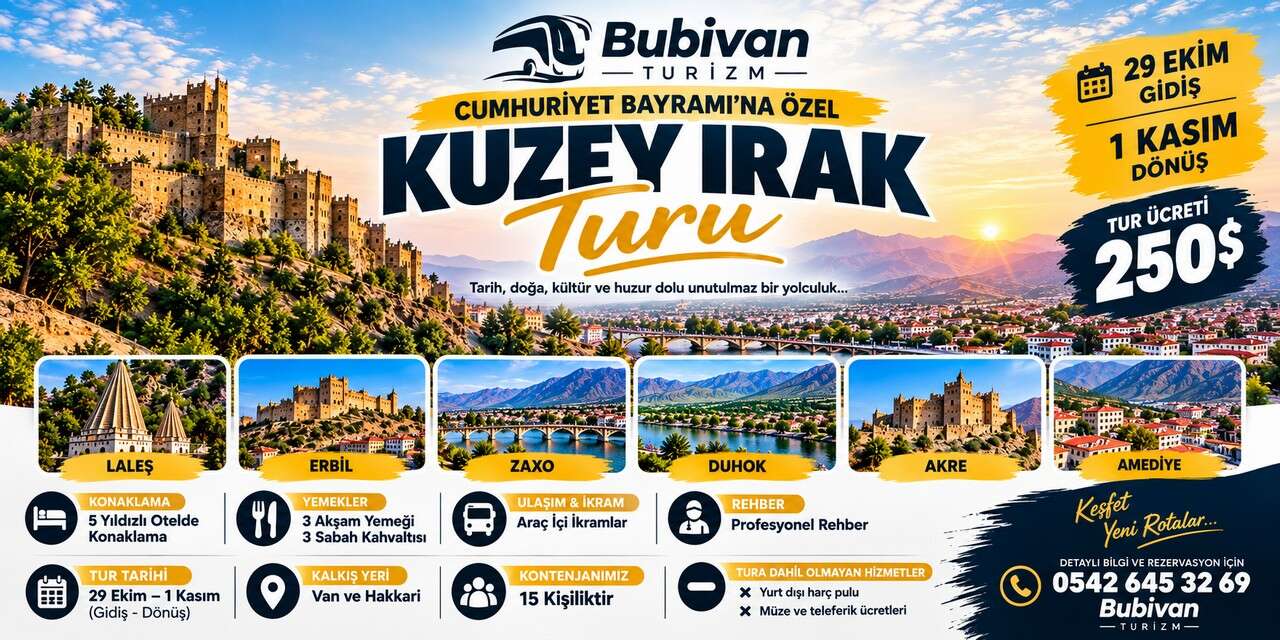 Cumhuriyet Bayramı’na özel Kuzey Irak turu
