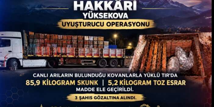 Hakkari’de arı kovanlarının içinden 91,1 kilo uyuşturucu çıktı