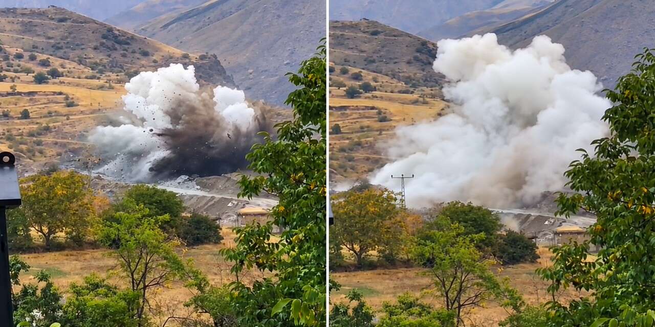 Hakkâri-Van yolunda kayalar dinamitle patlatıldı