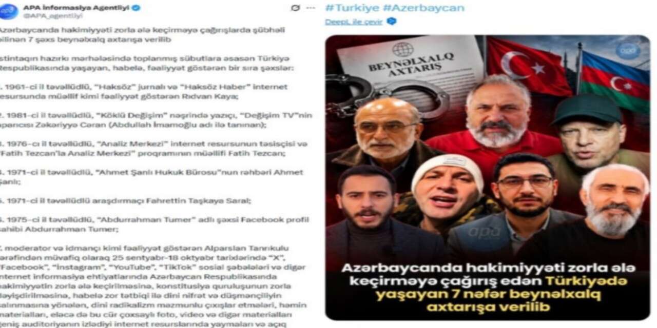 Azerbaycan’dan Fatih Tezcan ve 6 Kişi İçin Tutuklama Kararı