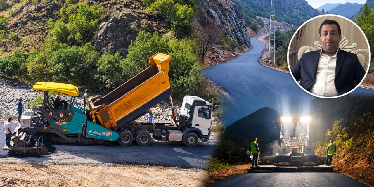 Çukurca Kazan Vadisi’nde asfalt çalışmaları sürüyor