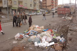 ÇÖPLER ORTADA KALDI