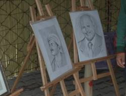 Yayla çadırında resim sergisi