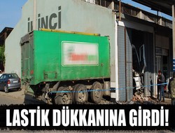 Yoldan çıkan kamyon