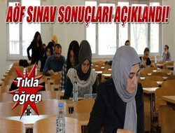 AÖF sınav sonuçları açıklandı