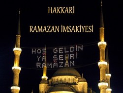 Hakkari Ramazan İmsakiyesi