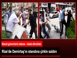 Rize'de Demirtaş'ın standına saldırı