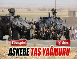 Sınır'da askere taş yağmuru