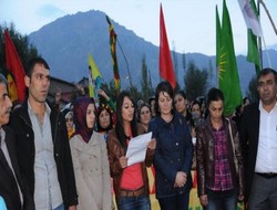 Hakkari'de Kobaniye Destek Yürüyüşü