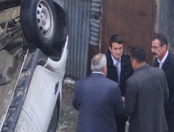 Kaza yerine giden ekiplere taşlı saldırı