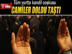 Mevlid Kandili'nde camiler doldu taştı