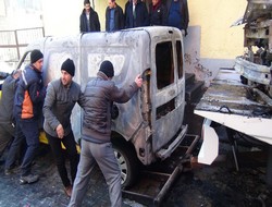 PTT araçları kundaklandı