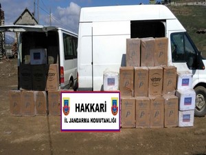 Yüksekova'da 101 bin 729 paket sigara ele geçirildi