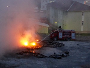 Hakkari'nin ilk karting pisti alev alev yandı