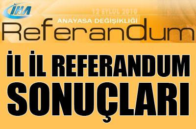 İl il 2010 Referandum sonuçları