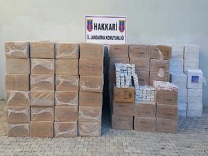 Şemdinli'de 102 bin paket sigara ele geçirildi