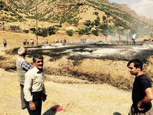 Çimenli köyünde korkutan yangın