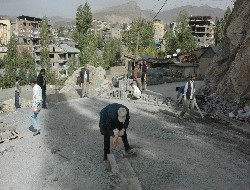 Kilit taşı çalışmaları yeniden başladı