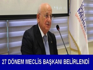 27. dönem Meclis Başkanı belirlendi