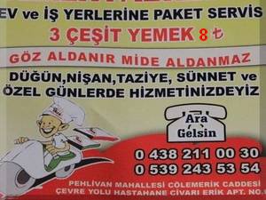 Berzan yemek’te 3 çeşit yemek 8 TL