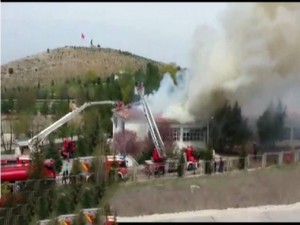 askeri bölgede yangın