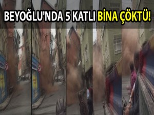 Beyoğlu'nda 5 katlı bina çöktü!