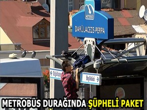 Metrobüs durağında şüpheli paket