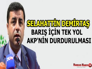 Demirtaş: Barış için tek yol AKP’nin durdurulması