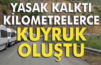 Yüksekova girişinde kilometrelerce kuyruk oluştu
