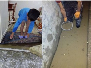 Hayva ailesinin evi selde zarar gördü