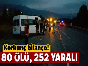 Acı bilanço: 80 ölü 252 yaralı