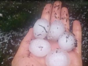 Ceviz büyüklüğündeki dolu şaşırttı