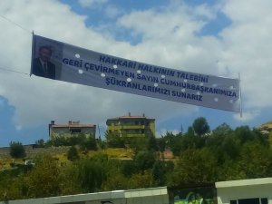 Hakkari’den Cumhurbaşkanına pankartlı teşekkür