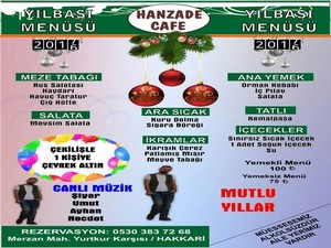 Hanzade Cafe yılbaşı menüsünü açıkladı!