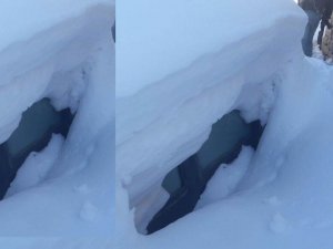 Aranan araç kar altında bulundu!