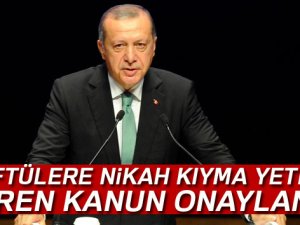 Erdoğan, müftülere nikah kıyma yetkisi veren kanunu onayladı