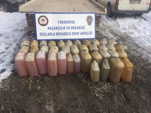 Yüksekova'da 845 litre kaçak yakıt ele geçirildi