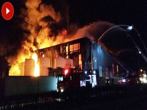 Parfüm fabrikasında büyük yangın