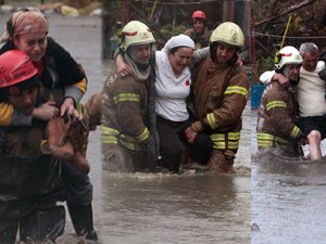 Sarıyer'de dere taştı, mahalleyi su bastı