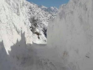 Akkaya yoluna düşen çığ temizlendi!