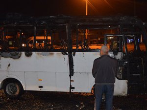 Okul taşıdı seyir halindeyken alev aldı