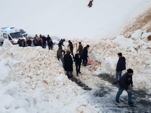Hasta taşıyan ambulansın önüne çığ düştü