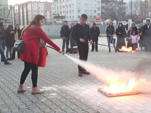 Öğretmenlere yangın eğitimi