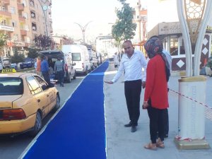 Belediye ekipleri Bisiklet yolunu denetledi...