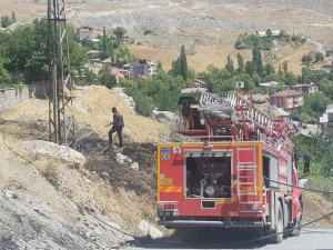 Hakkari'de anız yangını
