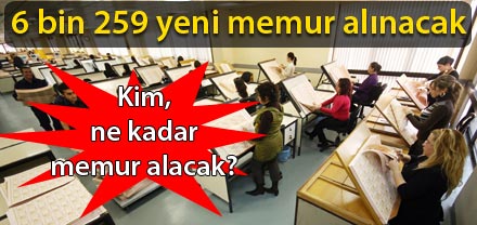 KURUMLARA 6 BİN 259 MEMUR ALINACAK