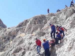 Van Kalesi'nde mahsur kalan vatandaş kurtarıldı