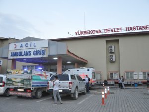 Dağdan kopan kayalar 2 kişiyi yaraladı