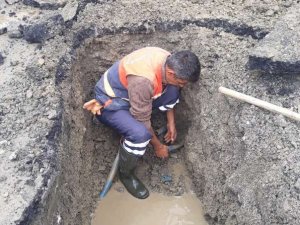 Merzan 4 yoldaki arıza çalışması giderildi