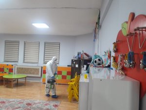 Hakkari’deki anaokul dezenfekte edildi